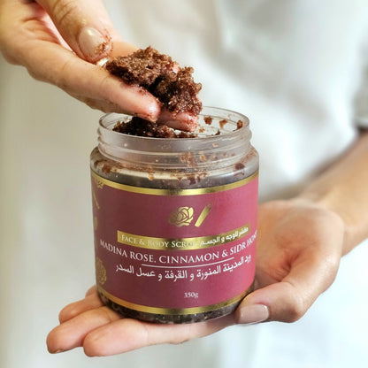 Madina Rose, Cinnamon and Sidr Honey Face and Body Scrub - 350g